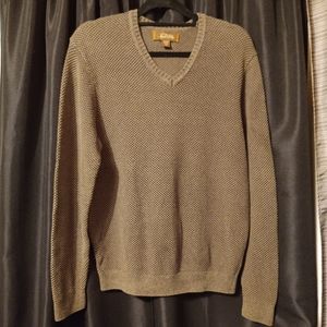 Tasso Elba Two-tone Green Knit Pullover Sweater
